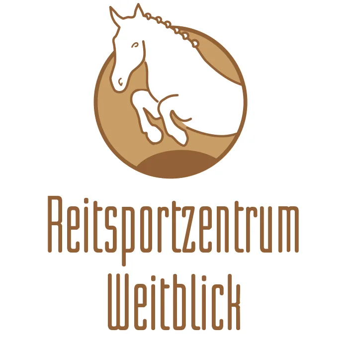 Ein Logo von Pixelflüsterer designen lassen, wie „Reitsportzentrum Weitblick“. Das stilisierte Logo mit einem tanzenden Pferd ist in einem runden Emblem über den Worten „Reitsportzentrum Weitblick“ in einer dekorativen Schriftart. Das Design verwendet Braun- und Beigetöne, was ihm ein warmes, elegantes Aussehen verleiht. © Pixelflüsterer
